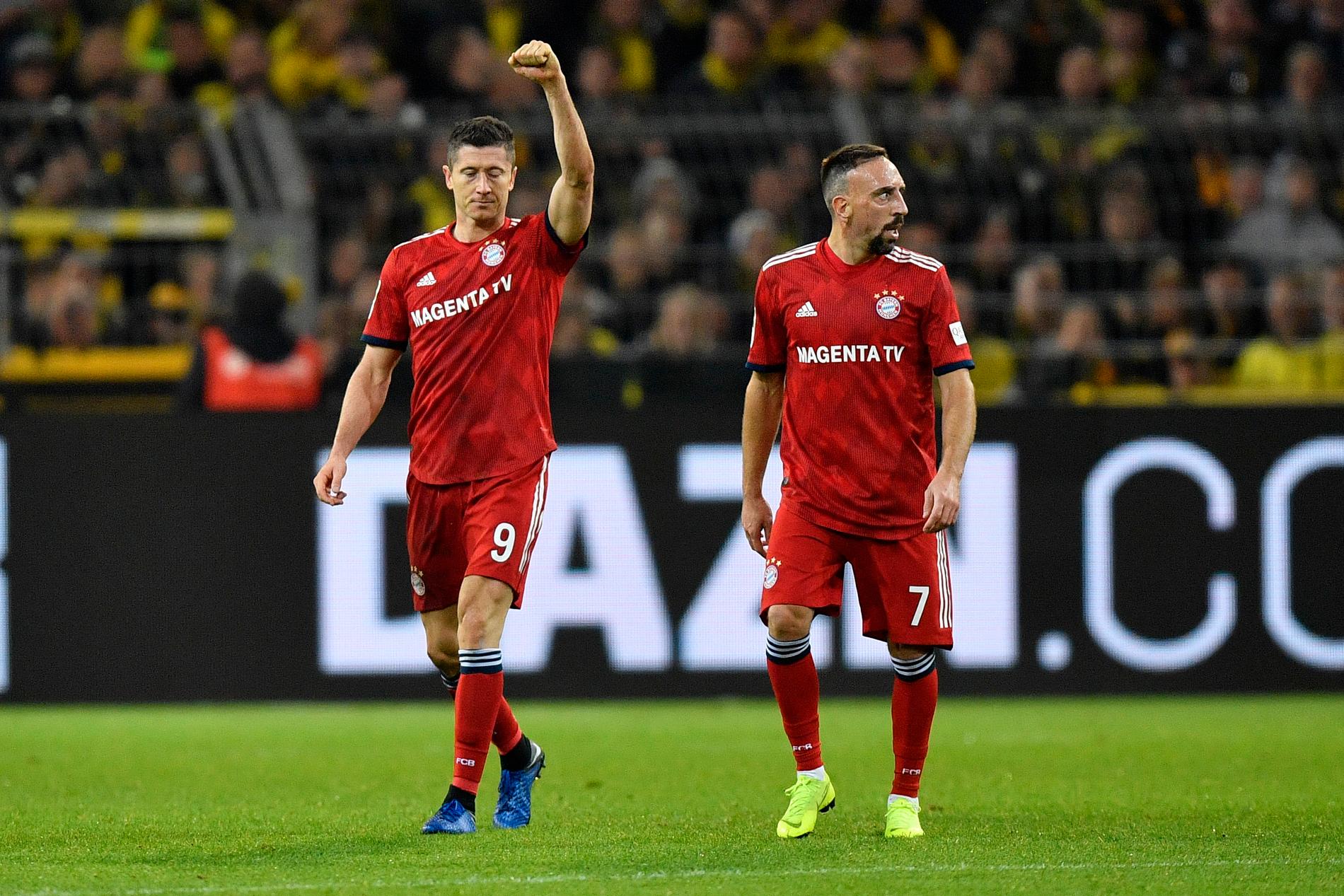 Lewandoski och Ribery i matchen mot Dortmund.