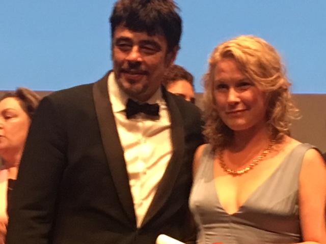 Juryns ordförande Benicio del toro juryns och Eva Melander.