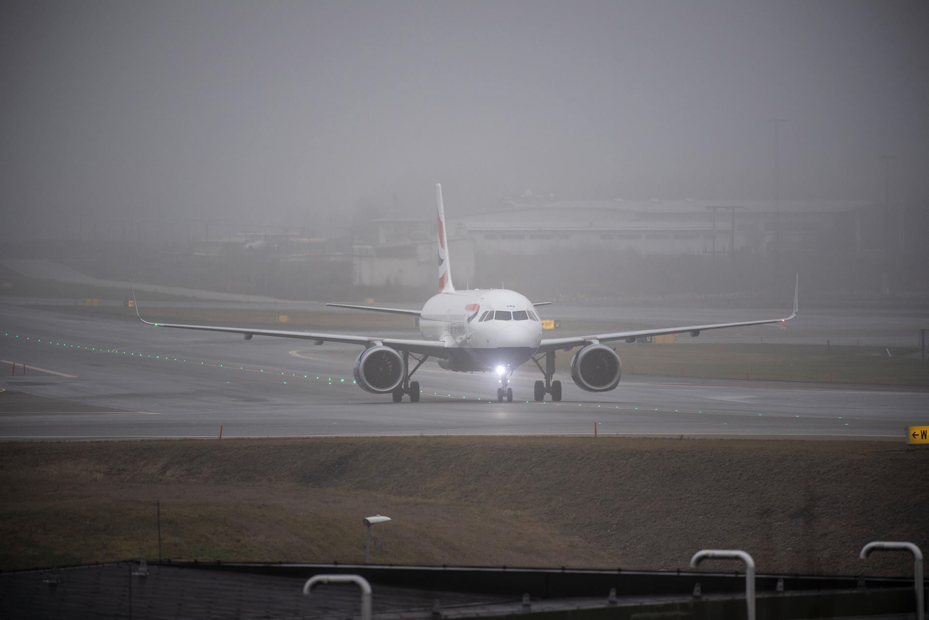 Arkivbild. Ett British Airways-plan landar på Arlanda 17 december.