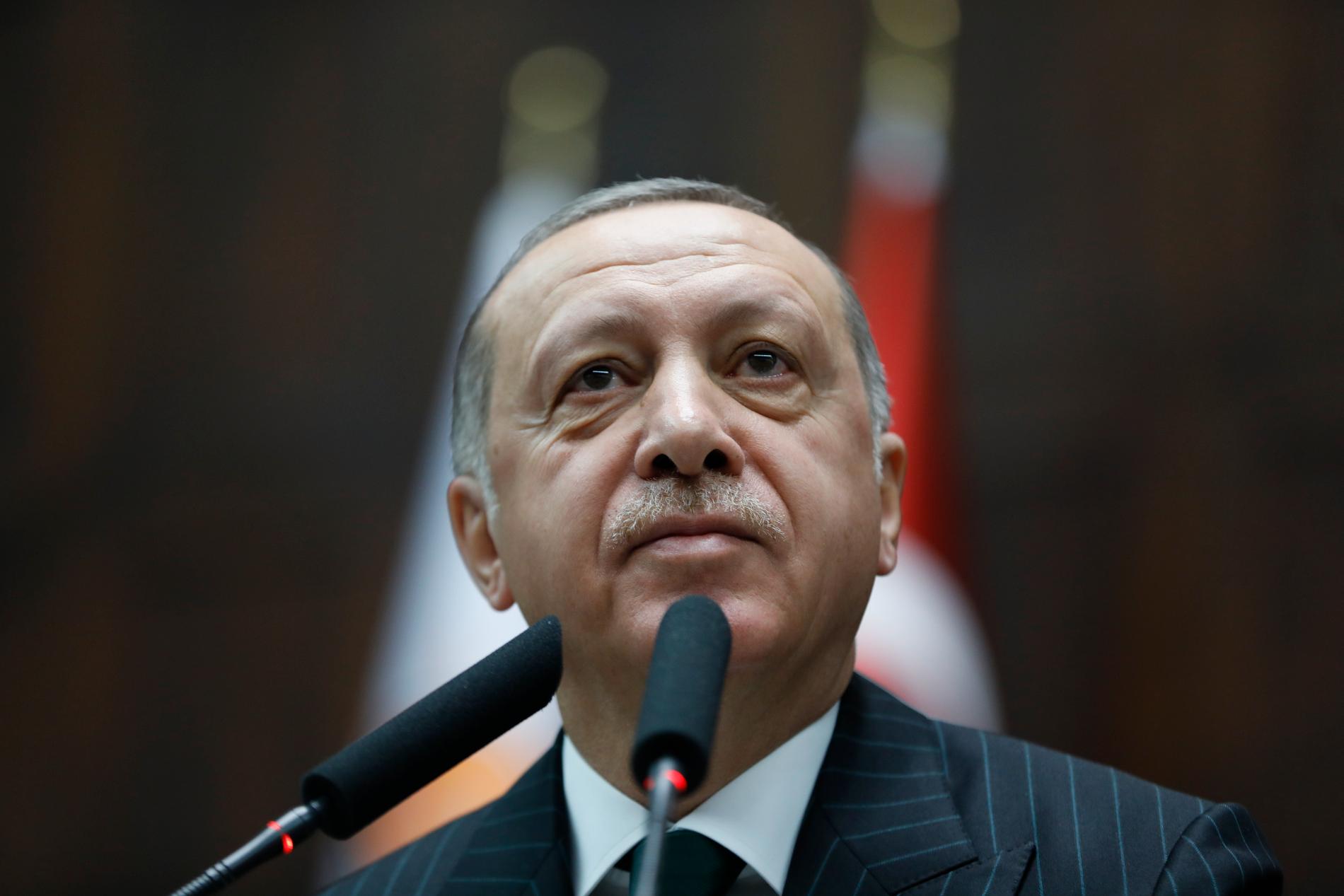 Turkiets president Recep Tayyip Erdogan har flera gånger anklagat HDP-företrädare för kopplingar till PKK. Arkivbild.