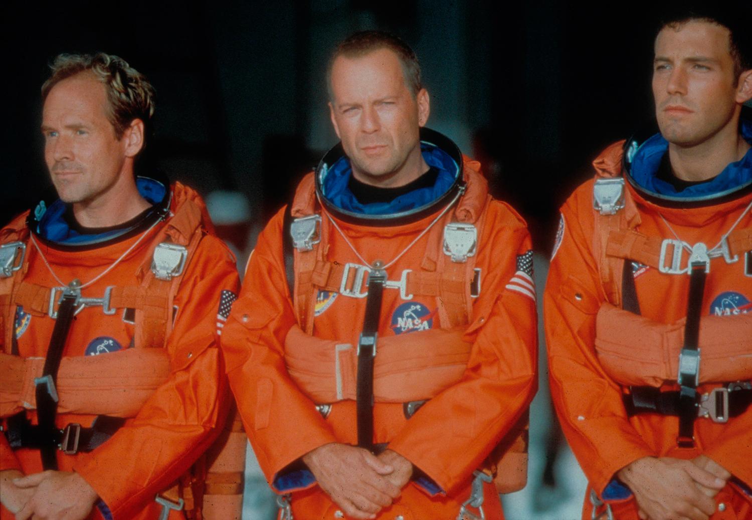 Will Patton, Bruce Willis och Ben Affleck i ”Armageddon”.