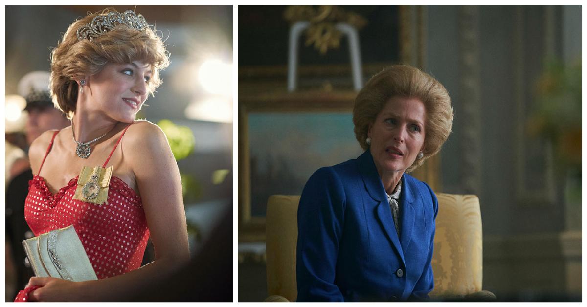 Emma Corrin som Diana och Gillian Anderson som Thatcher i säsong fyra av ”The crown”.