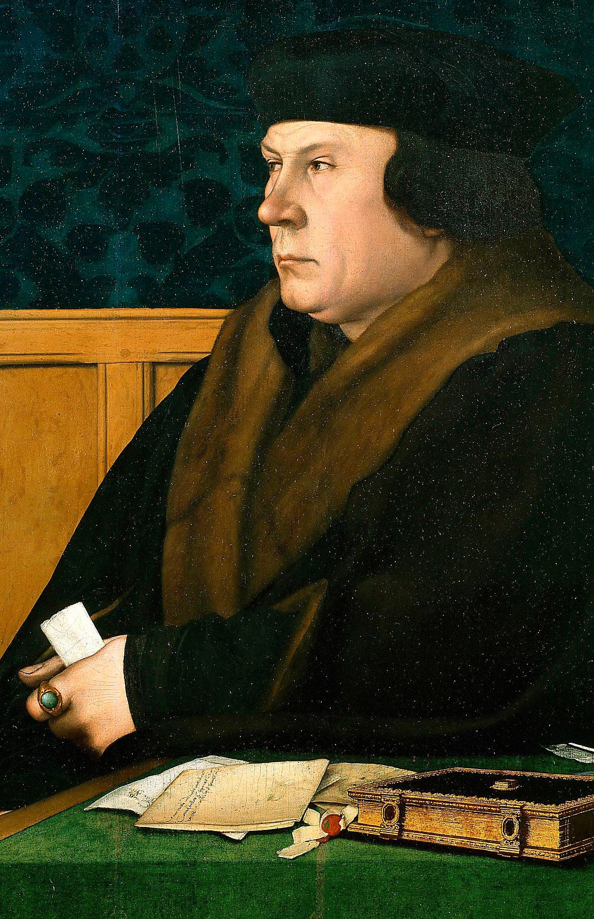mästerverk  Thomas Cromwell (1485–1540) är ett sant mästerverk, enligt Ann Charlotte Altstadt. (Målning av Hans Holbein den yngre.)