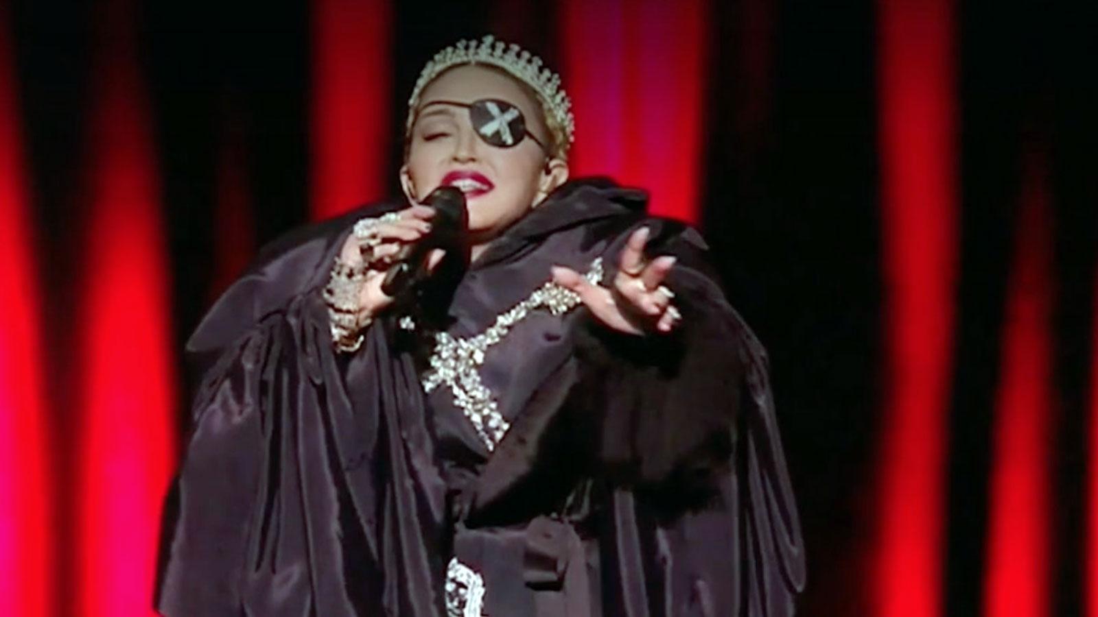 Madonna under kritiserade Eurovision-framträdandet i Israel 2019.