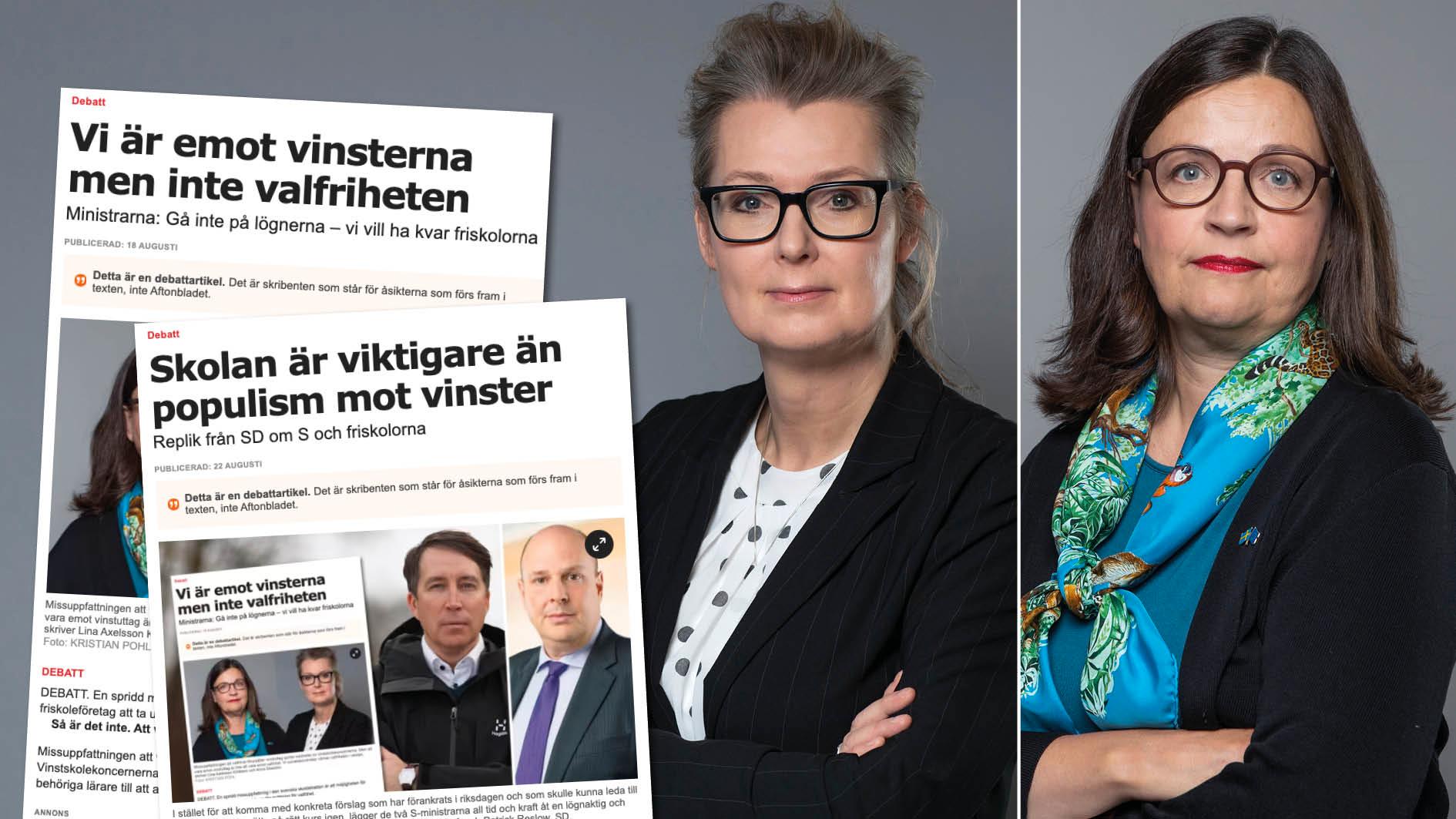Efter att ha uppvaktats av näringslivet och rört sig allt längre högerut i den ekonomiska politiken marscherar SD nu lydigt sida vid sida med välfärdens vinstlobbyister. Slutreplik från Lina Axelsson Kihlblom och Anna Ekström.