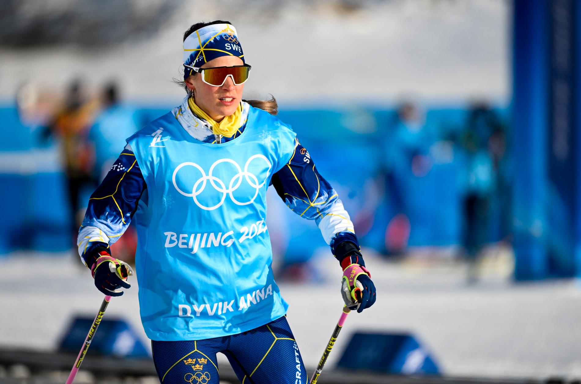 Anna Dyvik under OS i Peking. Arkivbild.