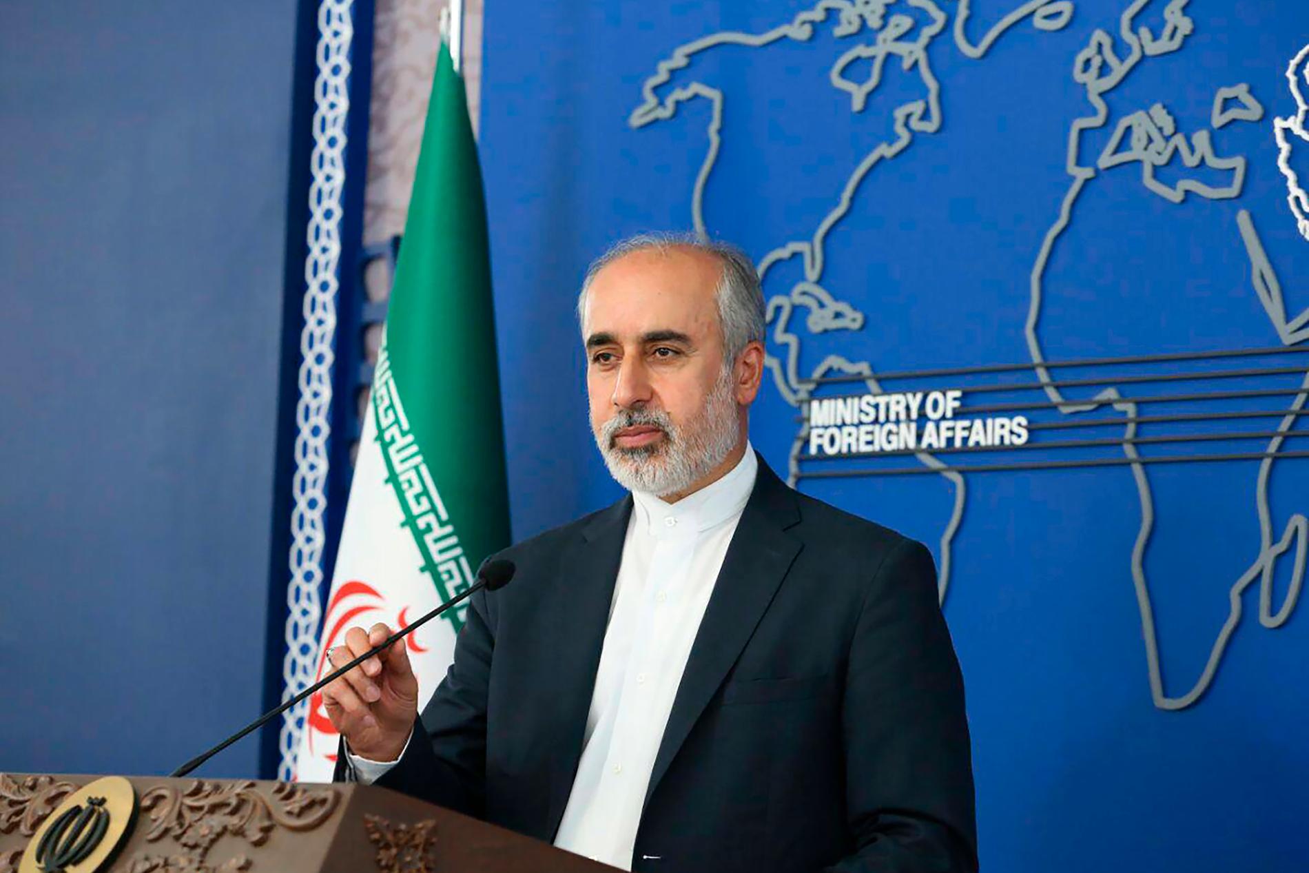Det iranska utrikesdepartementets talesperson Nasser Kanaani säger att USA och Storbritanniens anklagelser mot Iran är politiskt motiverade. Arkivbild.