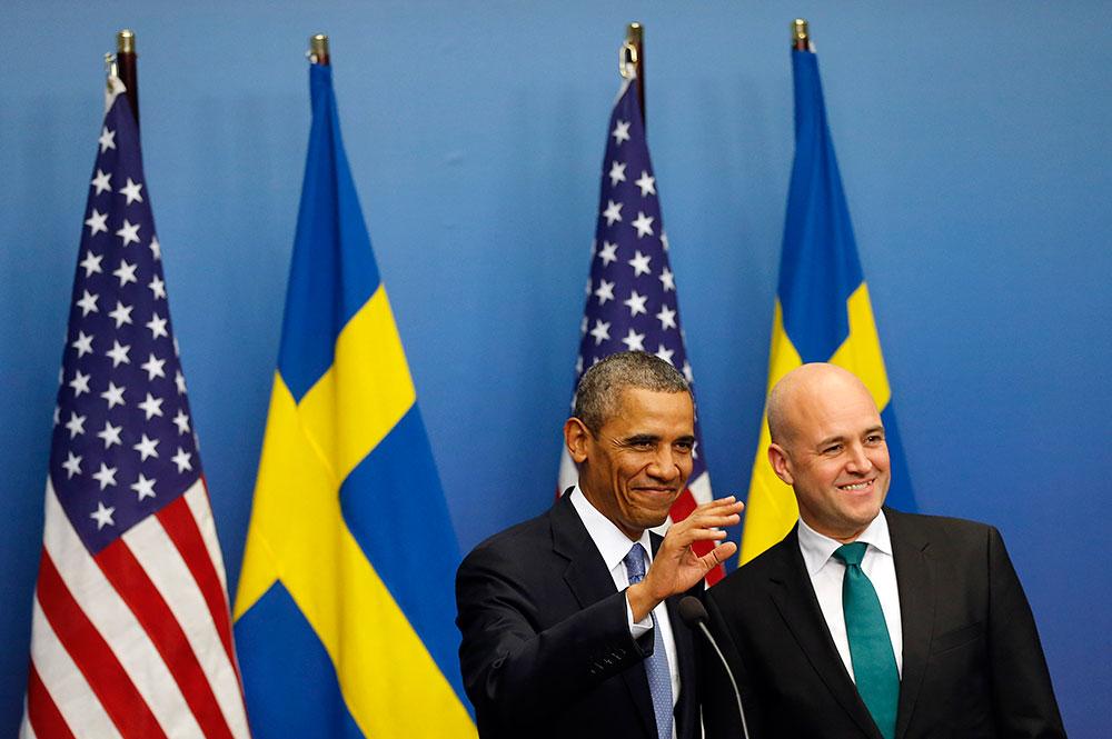 President Obama tillsammans med dåvarande statsminister Fredrik Reinfeldt 2013.