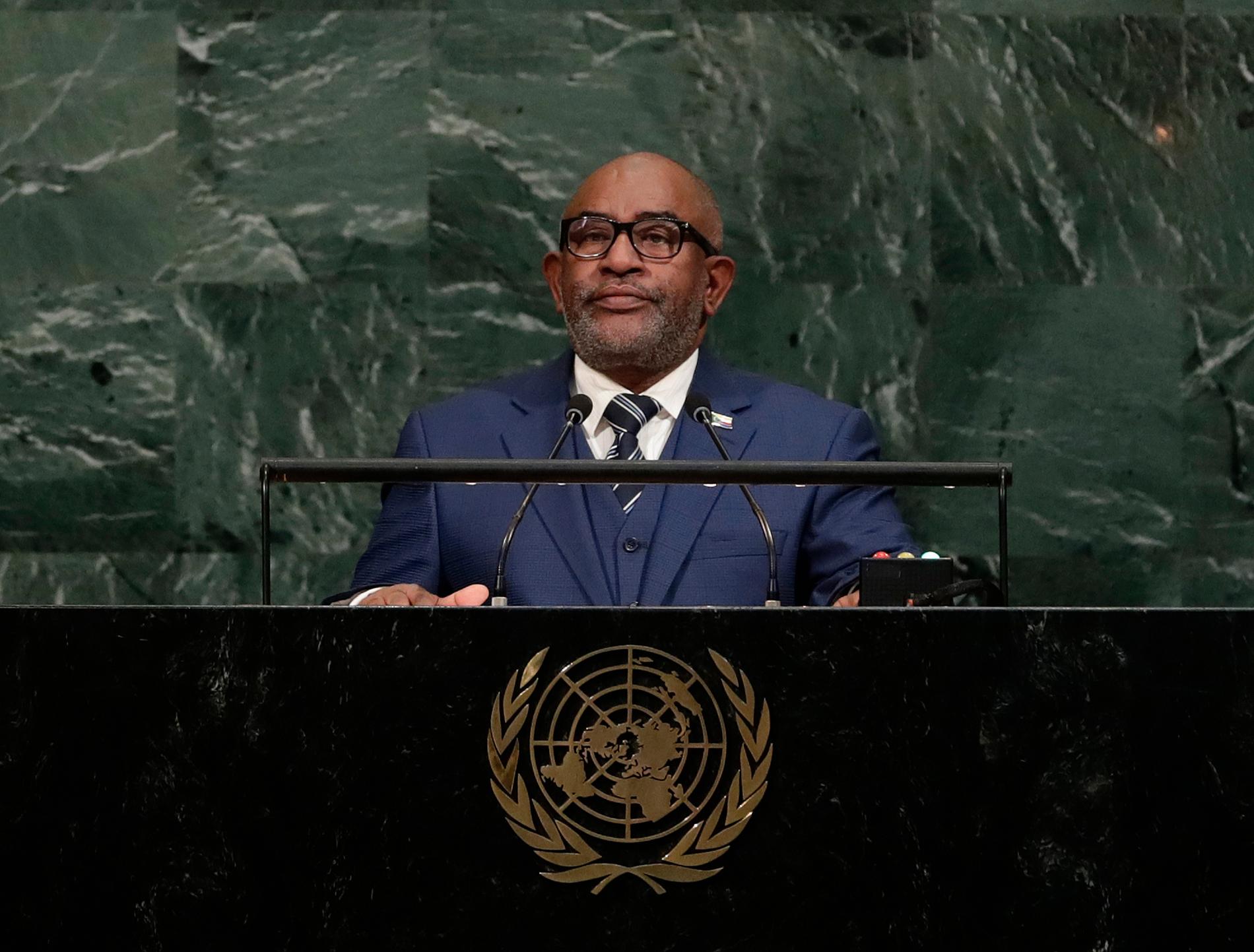 Komorernas president Azali Assoumani i FN, 2017. Arkivbild.
