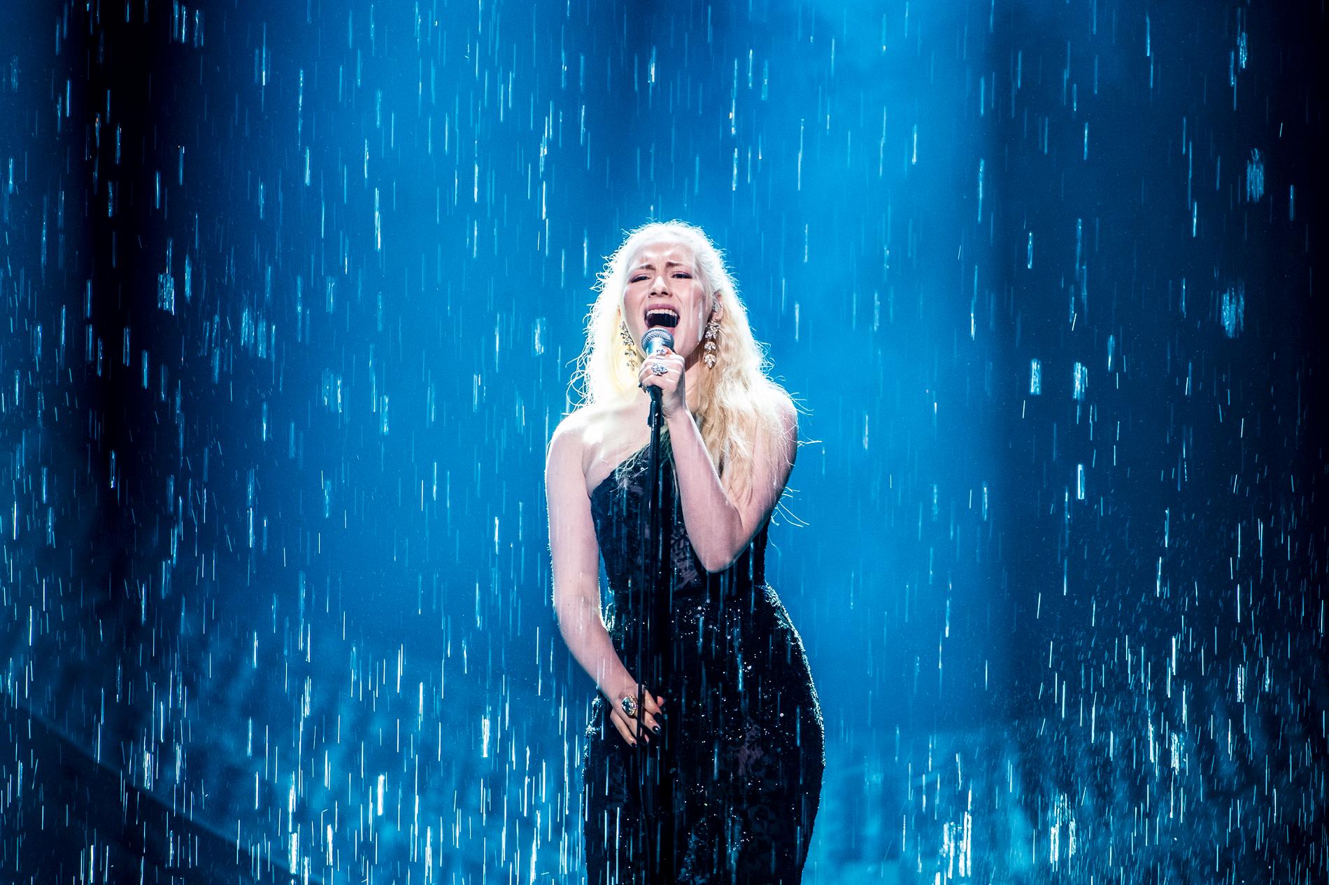 Wiktoria under lördagens genrep inför finalen i Melodifestivalen 2019.
