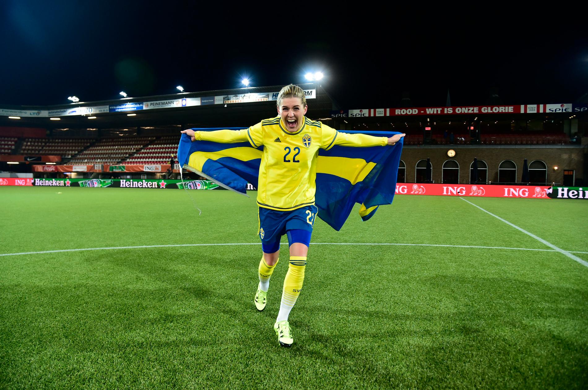 Olivia Schough gjorde Sveriges enda mål som räckte till Brasilien i sommar.