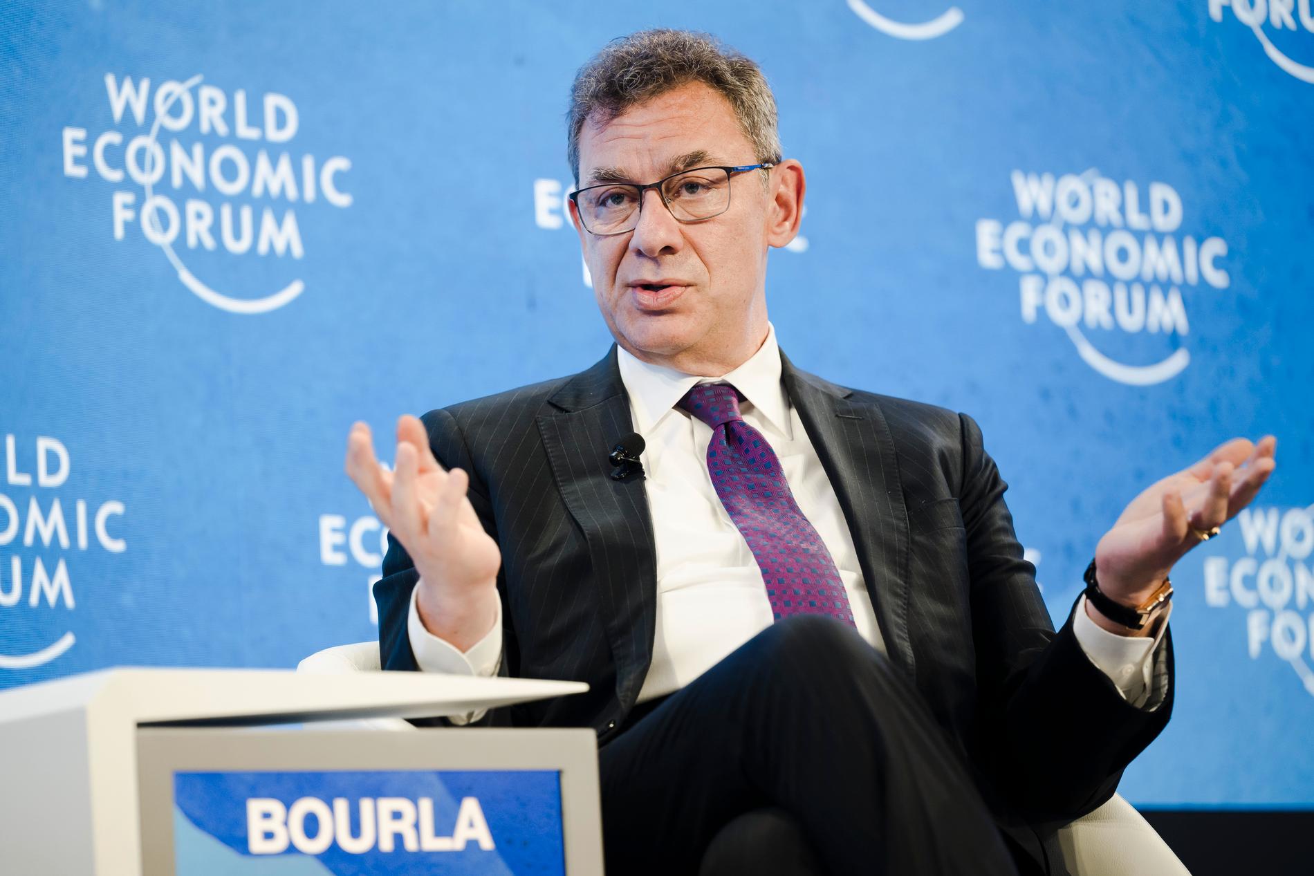 Pfizers vd Albert Bourla vid World Economic Forum i Davos, där det nya initiativet offentliggjordes.