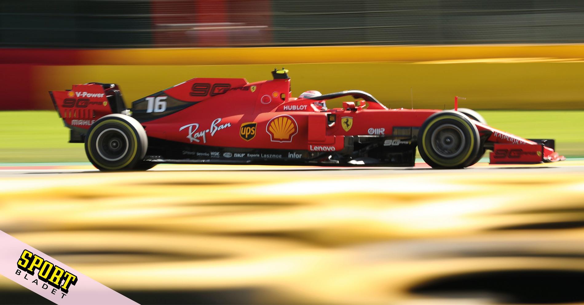 Charles Leclerc har pole position i Belgiens GP i Formel 1