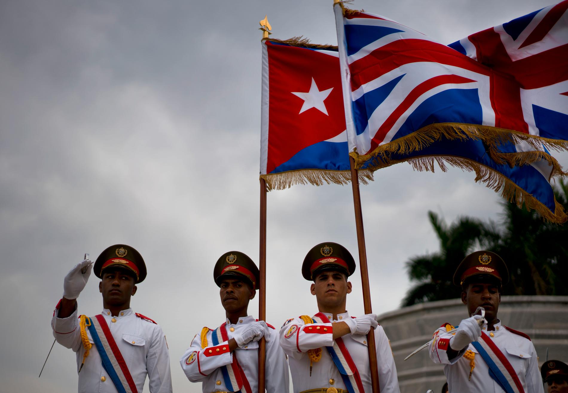 Kubanska soldater vid ceremonin i Havanna.