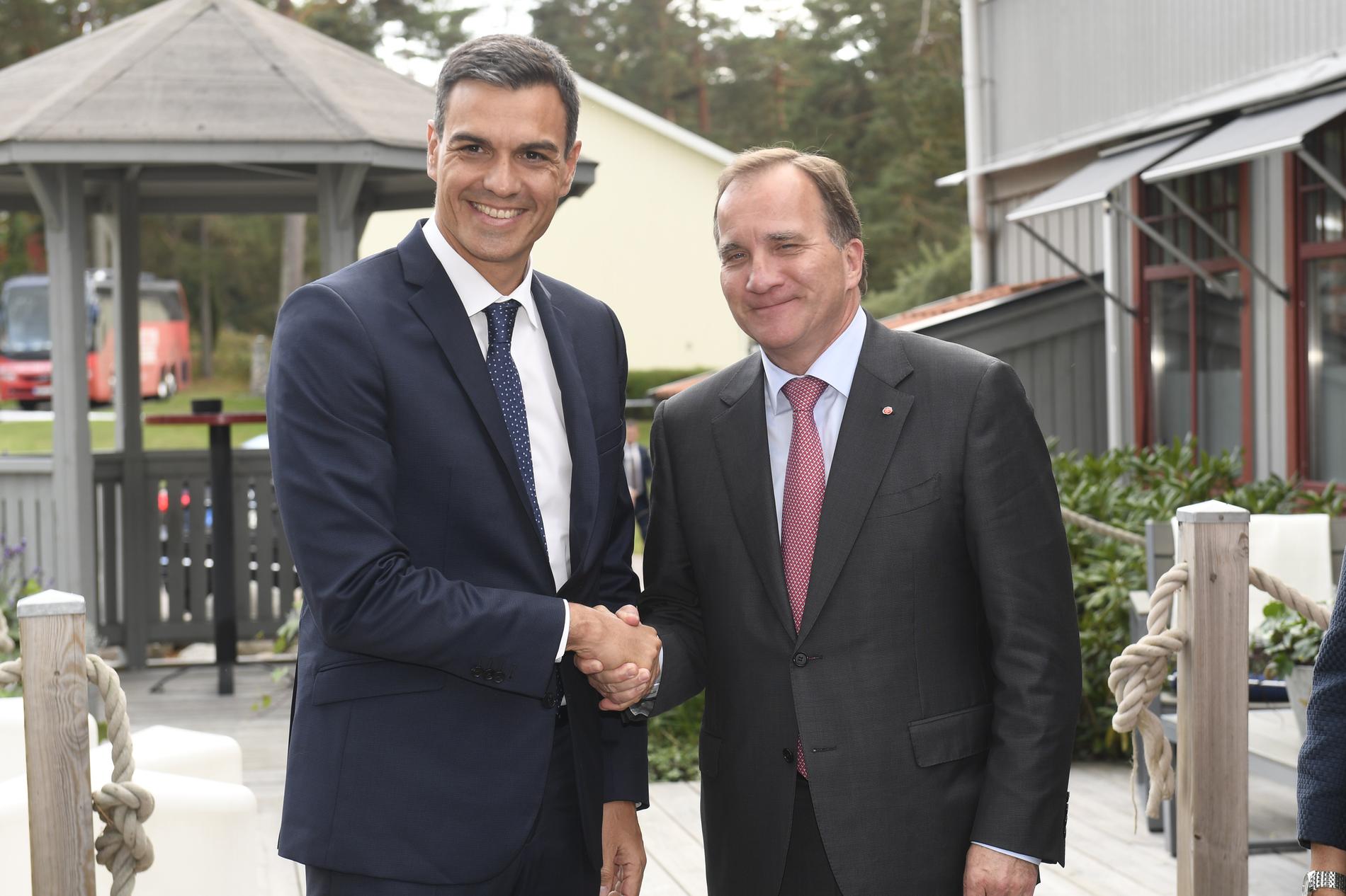 Statsminister Stefan Löfven (S) träffar på mötet bland annat Spaniens premiärminister Pedro Sánchez, som löper stor risk att förlora regeringsmakten i Madrid i ett nyval den 28 april. Arkivbild.