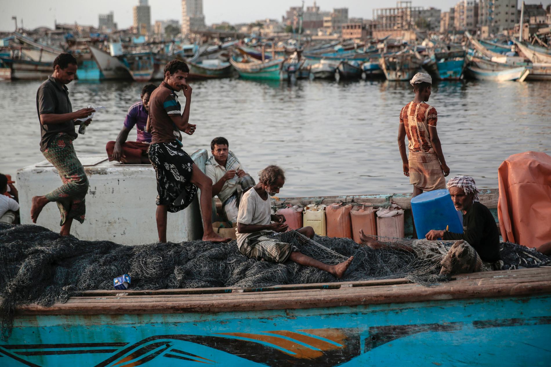 Fiskare i al-Hudaydah, Jemen. Arkivbild.