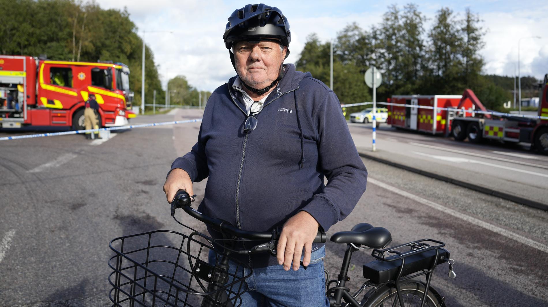 Bengt Lagergren cyklade till rasområdet för att titta närmare på förödelsen.