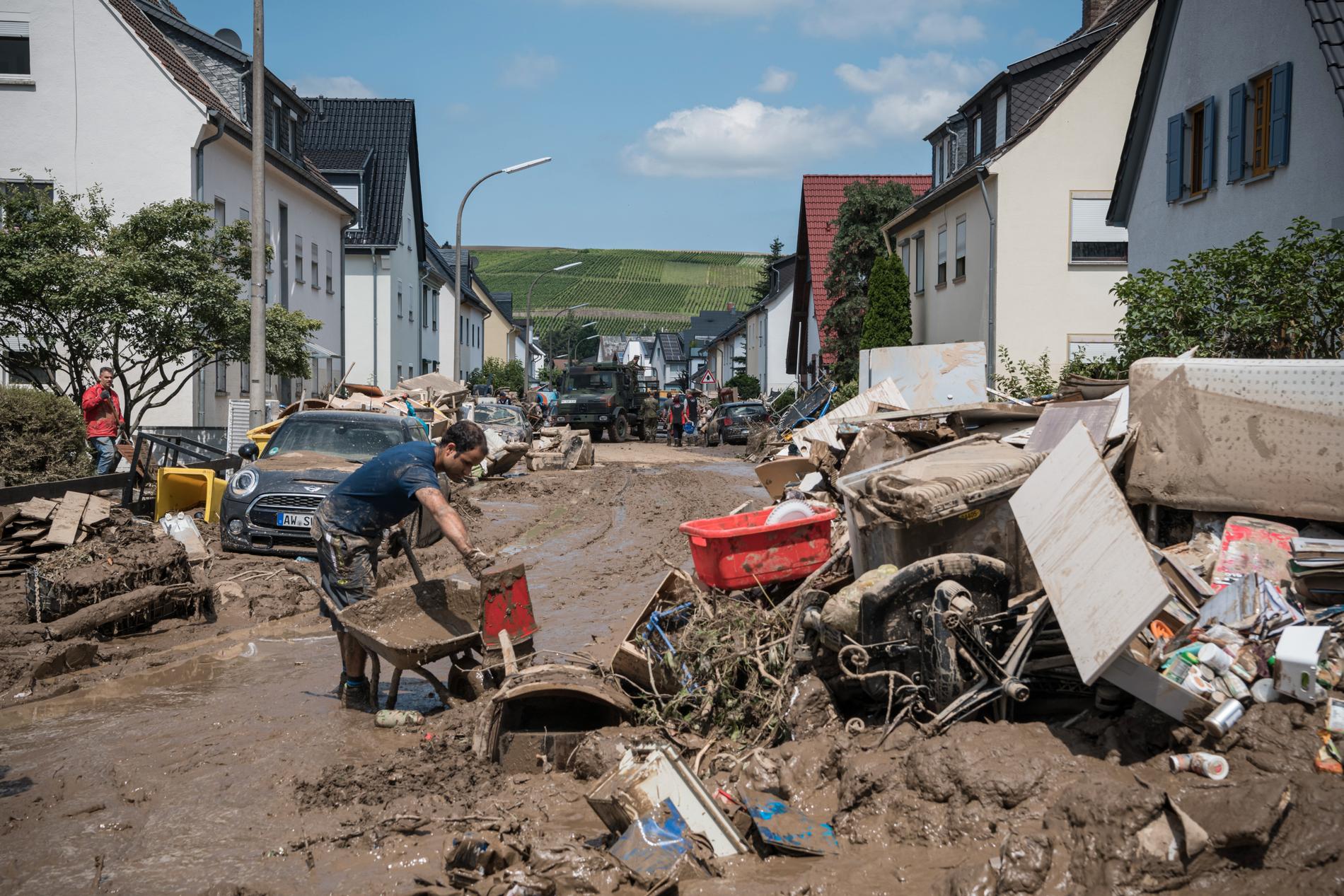 I tyska Bad-Neuenahr-Ahrweiler finns knappt ett enda hus som klarat sig mot översvämningarna.