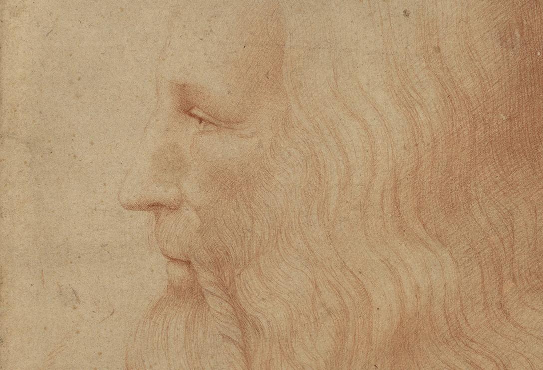 Leonardo da Vinci, på ett porträtt utfört av Francesco Melzi.