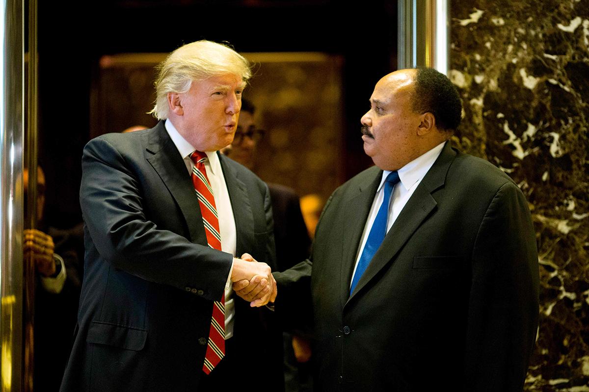 Donald Trump träffade Trump Martin Luther Kings son.