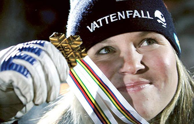 Åre(t)s första VM-guld Anja med super G-medaljen.