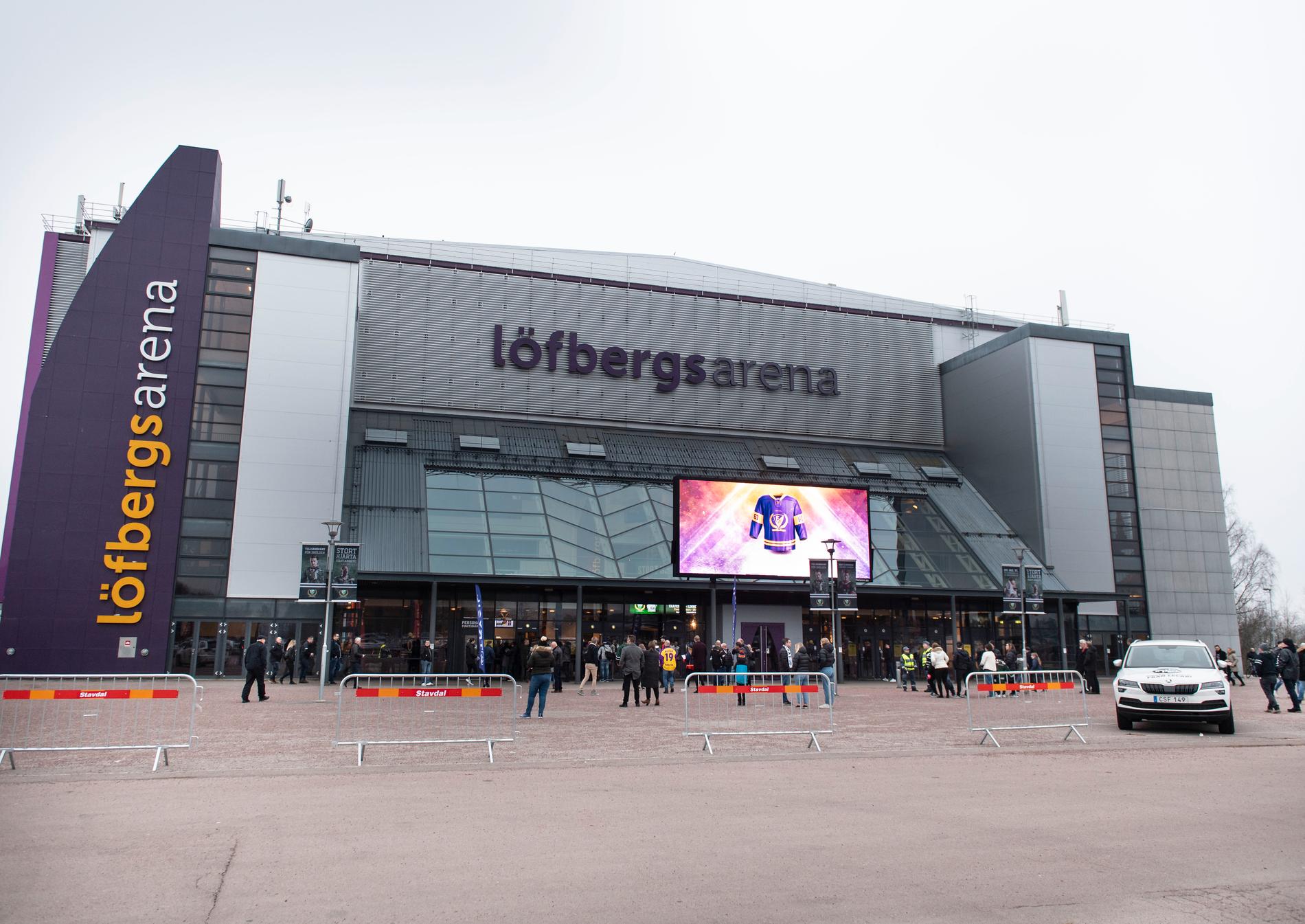 Löfbergs Arena i Karlstad var ett av målen för klotterattackerna tidigare i veckan. Arkivbild.