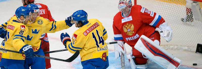 Tre Kronor ledde med 5–0 (!) innan Ryssland hämtade sig. Matchen slutade med 5–4 till Sverige.