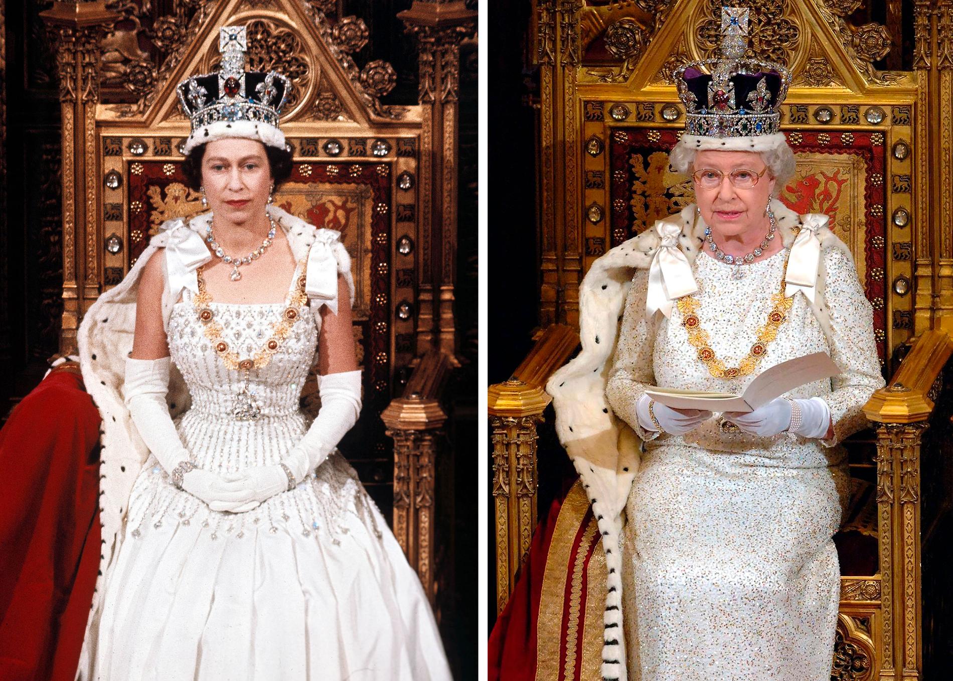 40 år mellan bilderna. Drottningen 1966 och 2006. 