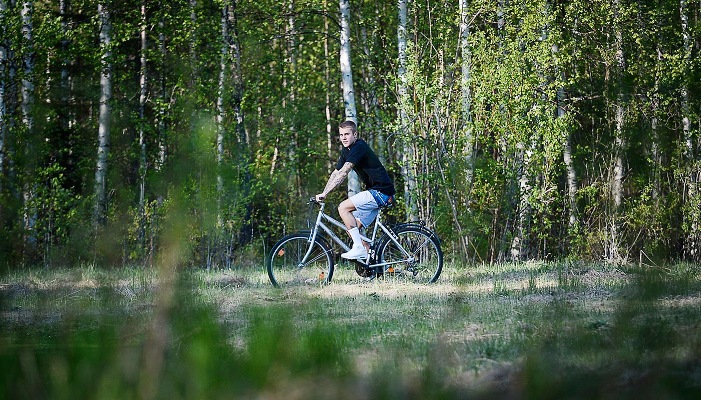 Justin Bieber på cykeltur i Norrbotten.