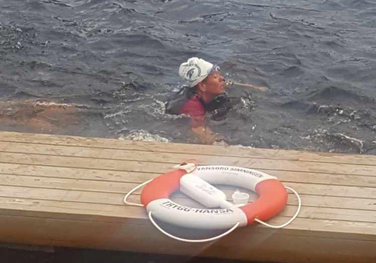 Elisabeth Olsson, 55, gjorde en tjejklassiker 2017. Här simmar hon 1000 meter under Vansbrosimmet.