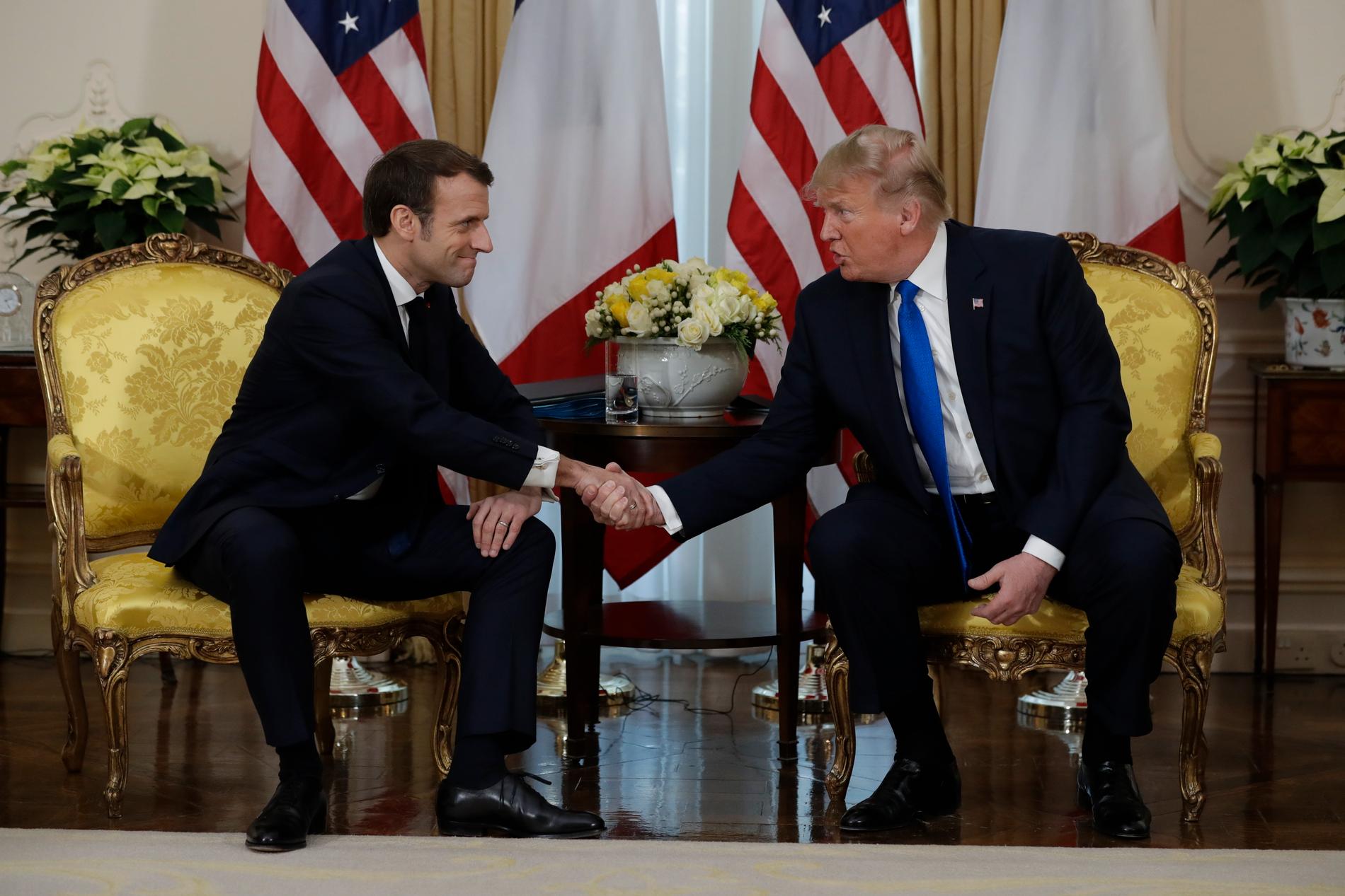 Frankrikes president Emmanuel Macron möter USA:s Donald Trump vid sidan om Nato-toppmötet i London.