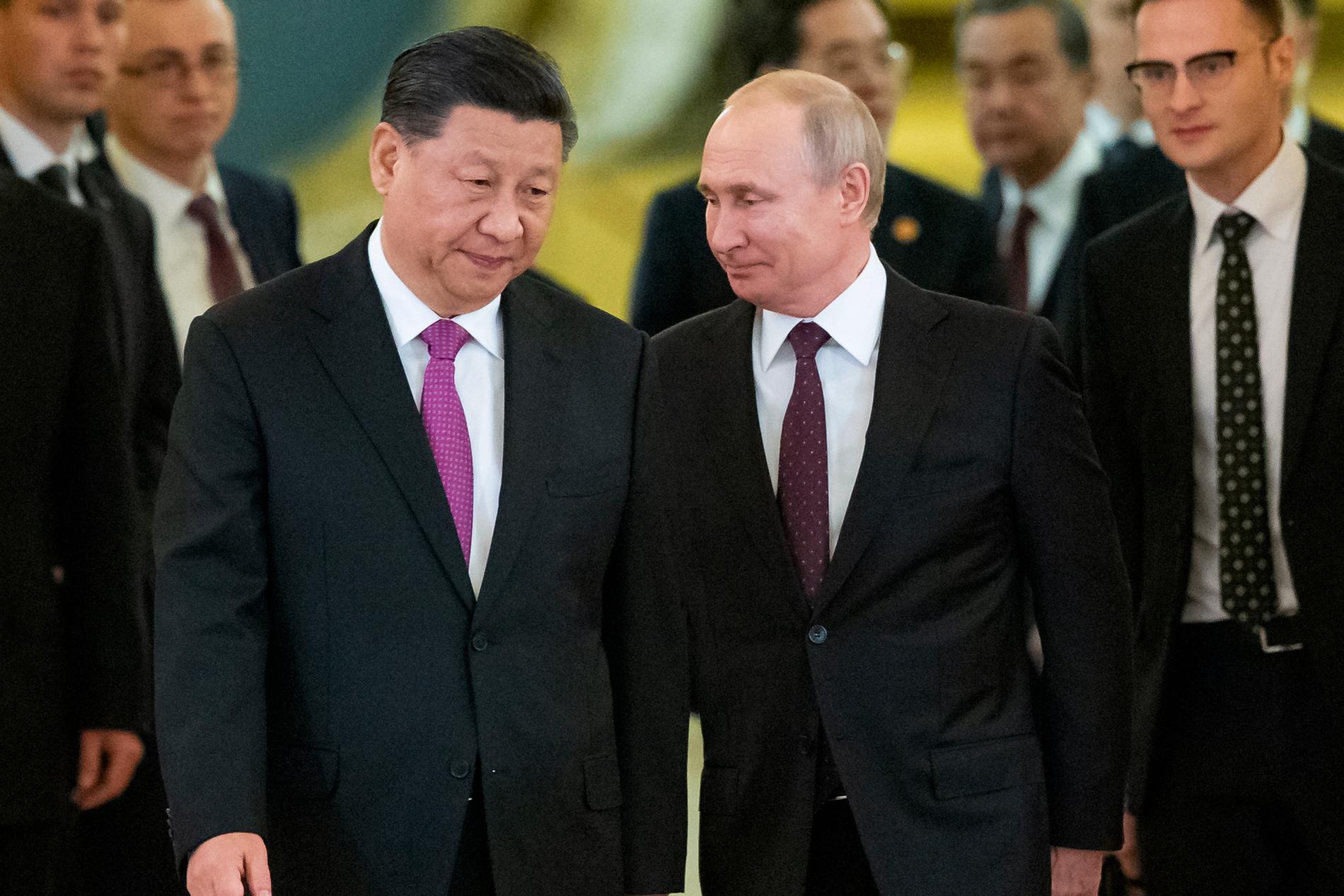 Kinas president Xi Jinping och hans ryske motsvarighet, Vladimir Putin. Arkivbild. 