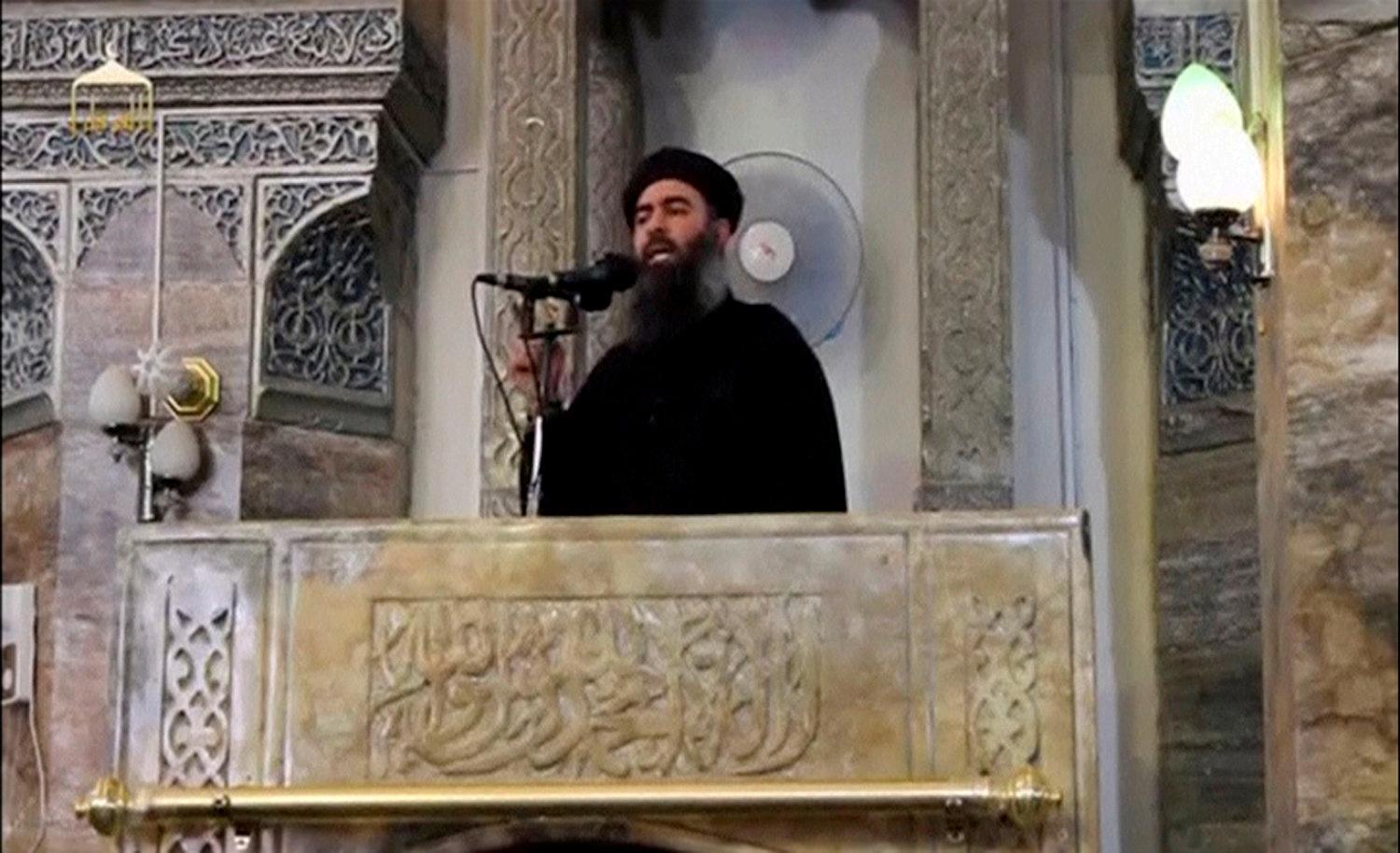 Abu Bakr al-Baghdadi utropade 2014 terrorrörelsen IS så kallade kalifat i al-Nurimoskén.