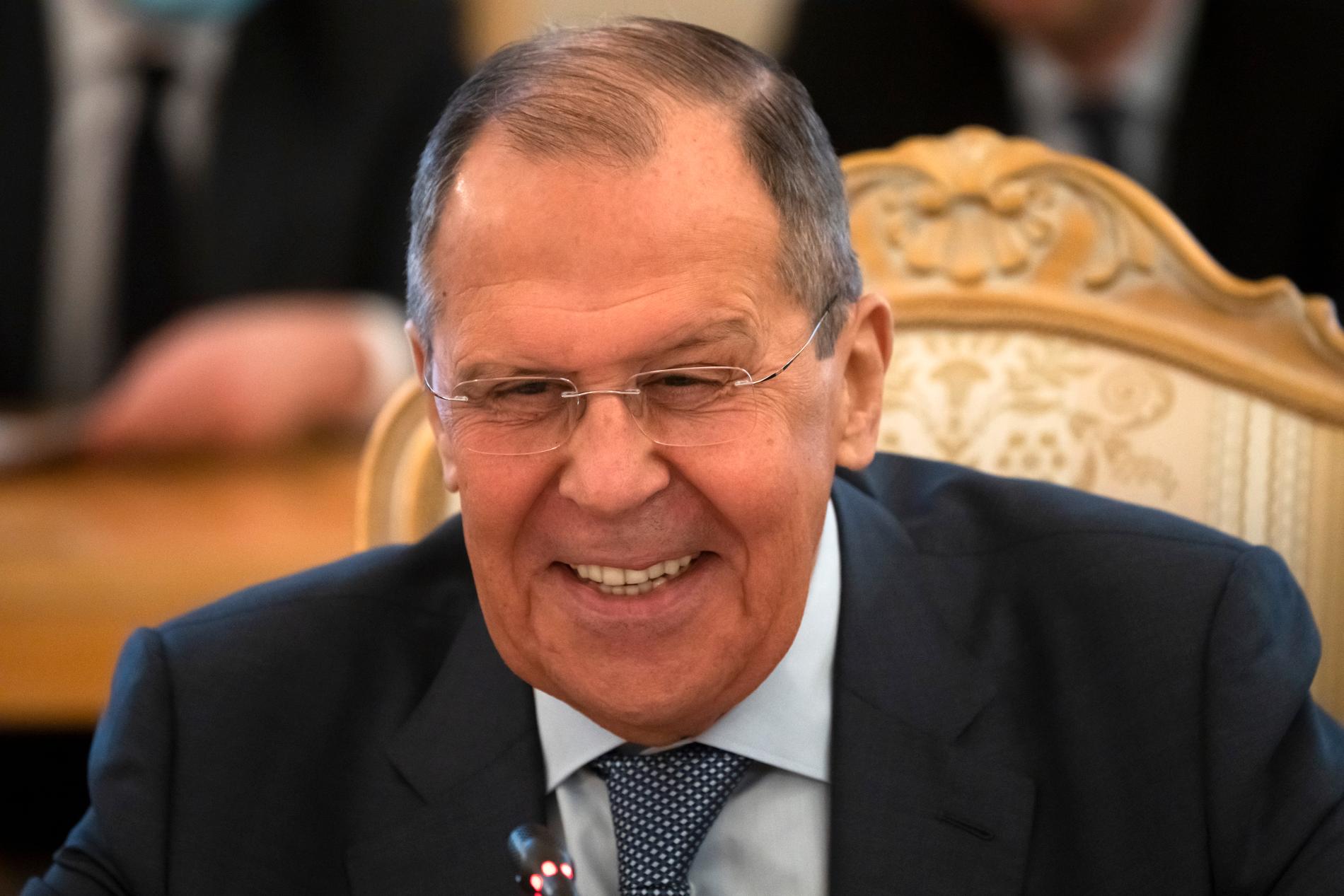 Sergej Lavrov, då han mötte Sveriges utrikesminister Ann Linde i Moskva häromveckan.