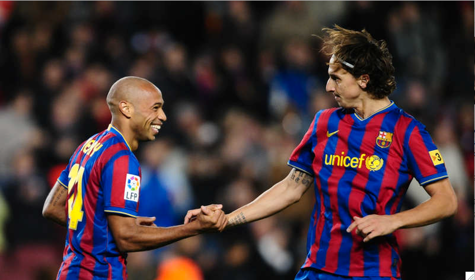 Henry och Zlatan i Barça. Foto: AP/Manu Fernandez