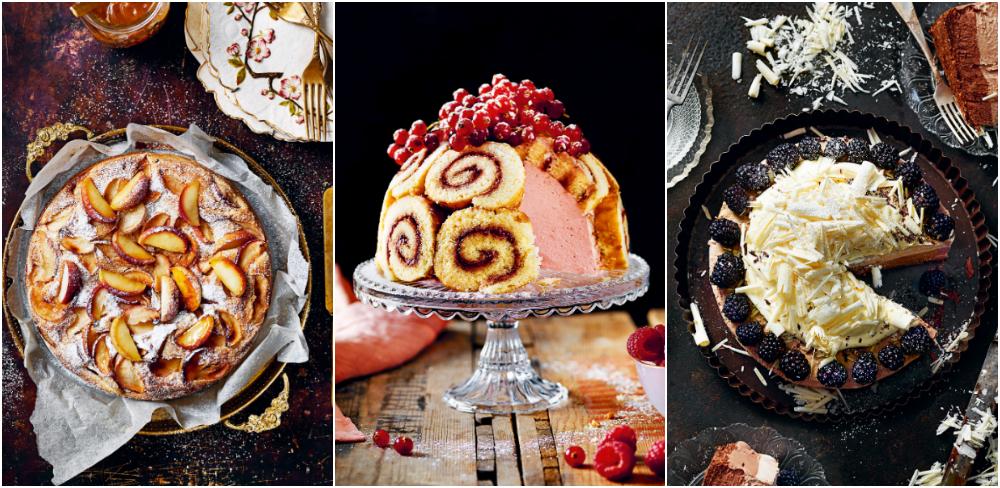 Äppelkladdkaka, Halloncheesecake à la Charlotte Russe och Frozen baileys- och vitchoklad cheesecake.