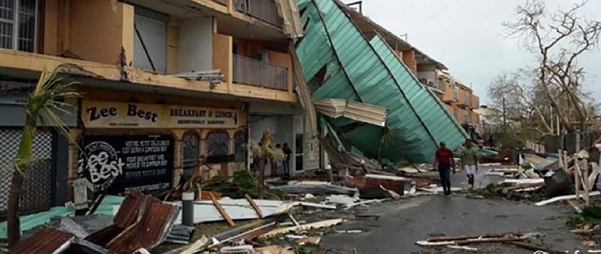 Förödelse på den franska ön Saint-Martin, efter orkanen Irmas framfart.