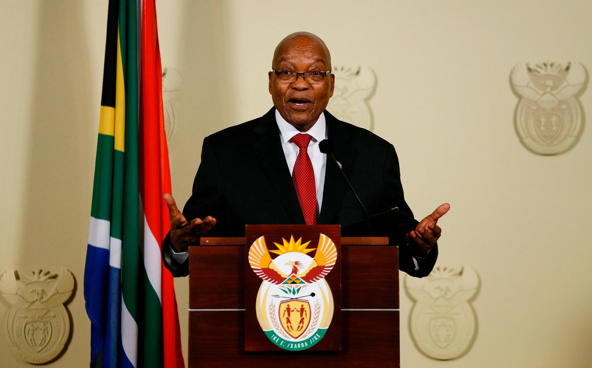 Jacob Zuma gav beskedet i ett tv-sänt tal på onsdagkvällen.