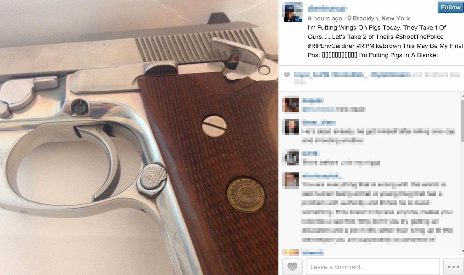 Den bild på Instagram som den misstänkte mördaren publicerade innan dådet.