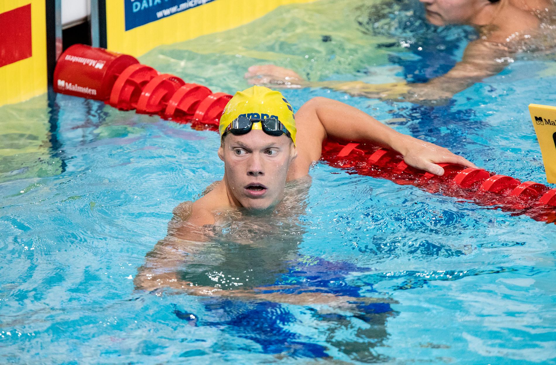 Det blev ingen medalj för Adam Paulsson på 400 meter medley – men väl ett nytt svenskt rekord i Universiaden i Neapel. Arkivbild.