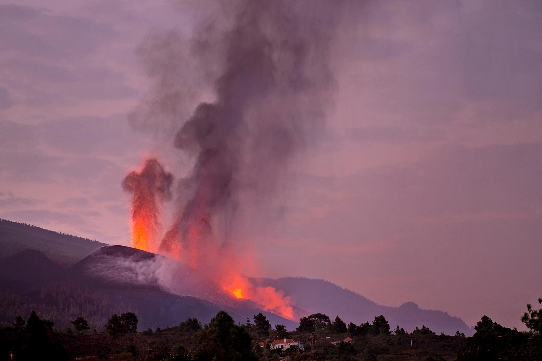 Vulkanen Cumbre Vieja på La Palma blir mer aggressiv