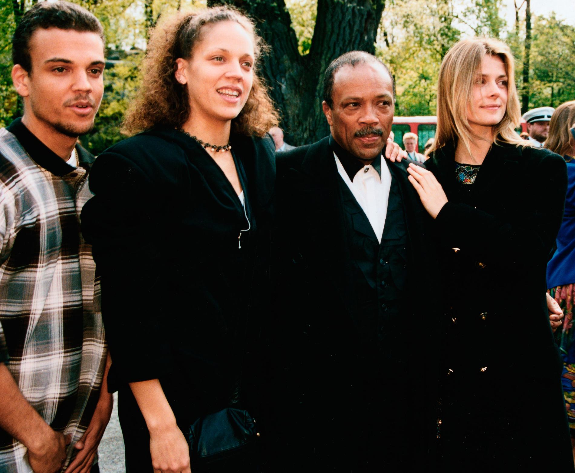 Quincy Jones med Nastassja Kinski och sonen Quincy Delight Jones III