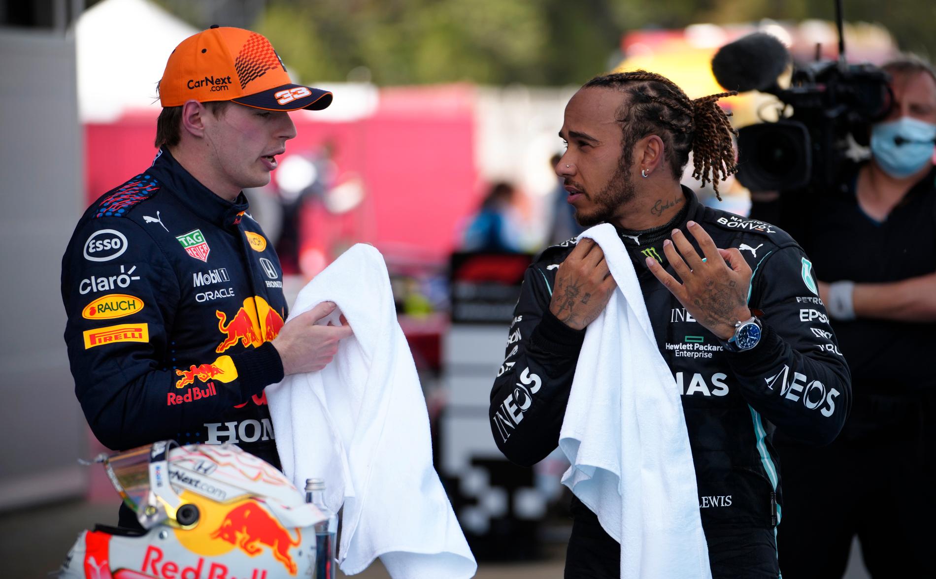 Max Verstappen och Lewis Hamilton