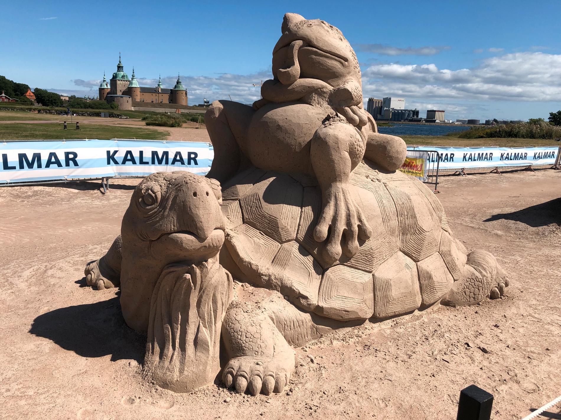 Tjusiga sandskulpturer i Kalmarsundsparken i Kalmar.