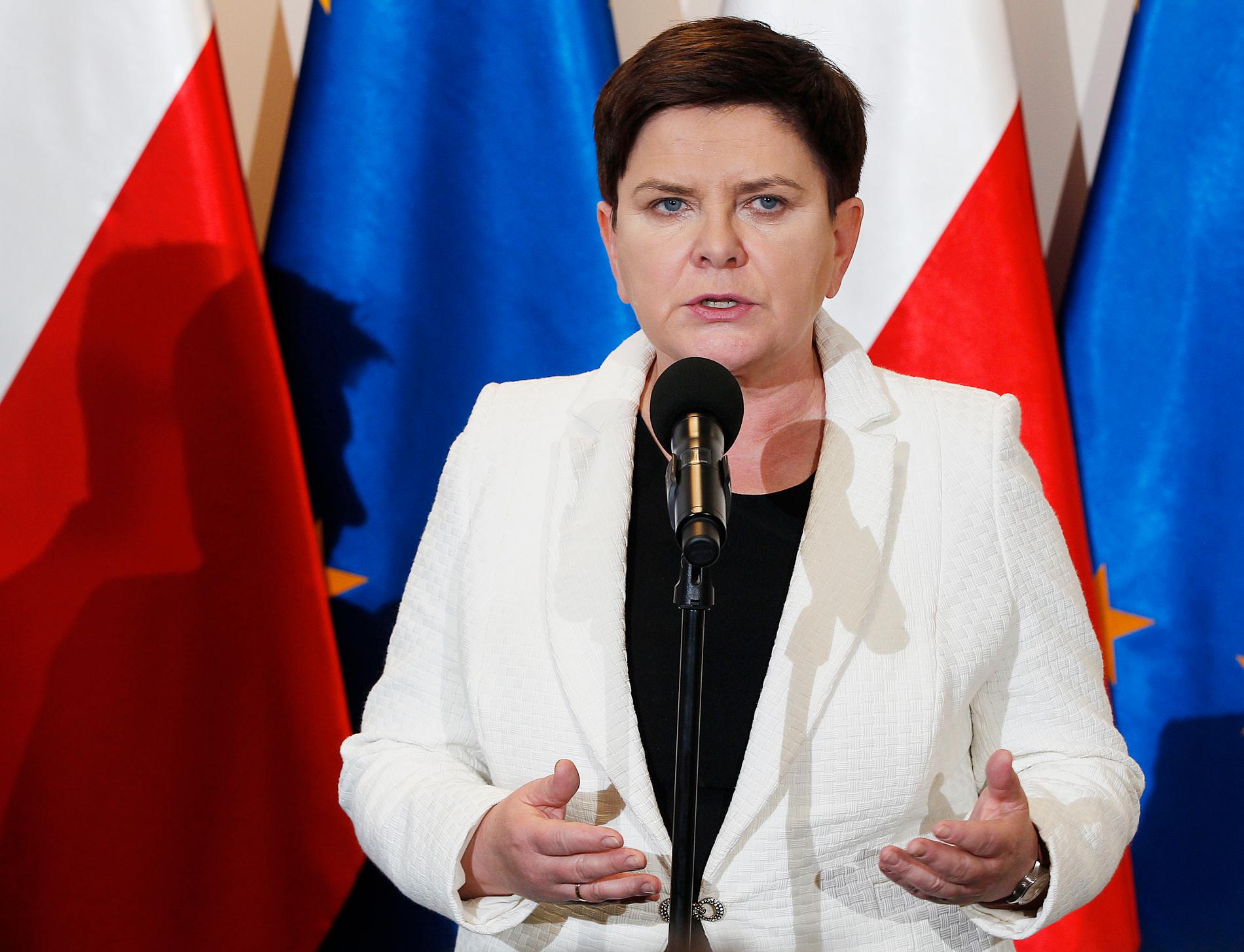 Polens förra premiärminister Beata Szydlo valdes in i EU-parlamentet i år. Arkivfoto.
