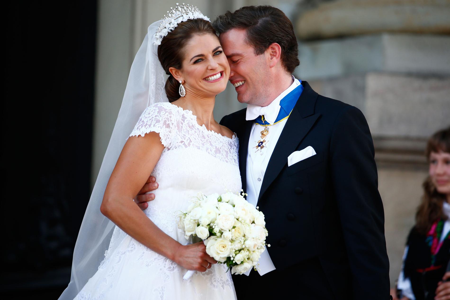 Prinsessan Madeleine och Chris O'Neil när de gifte sig i Stockholm i juni 2013.