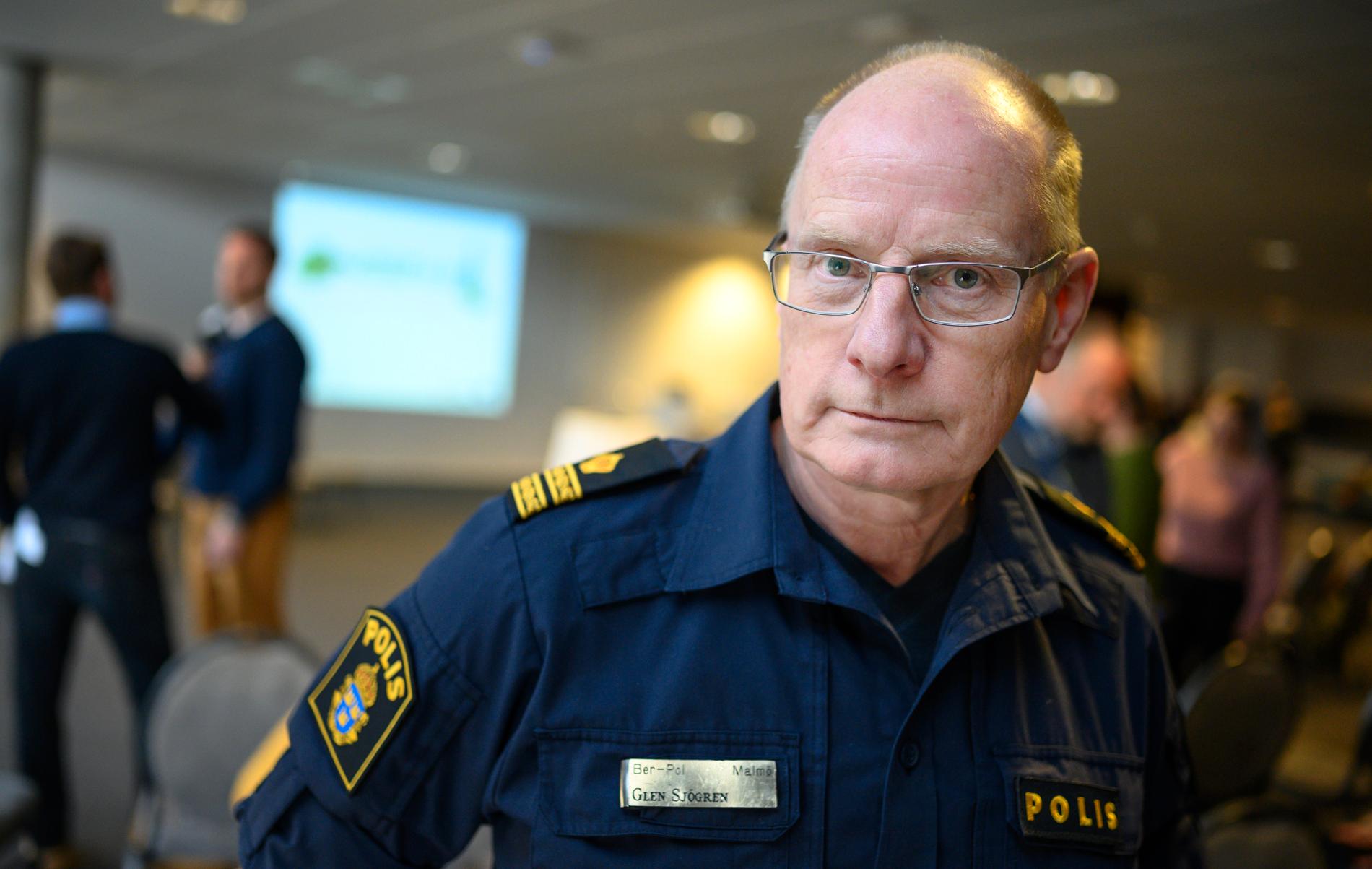 Glen Sjögren från Malmöpolisen. Arkivbild från ett presstillfälle med projektet Sluta skjut.