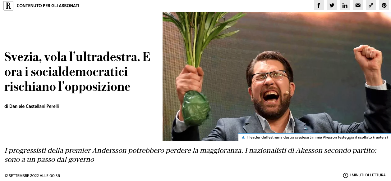 ”Nationalisterna är ett steg bort från regeringen” skriver italienska la Repubblica.