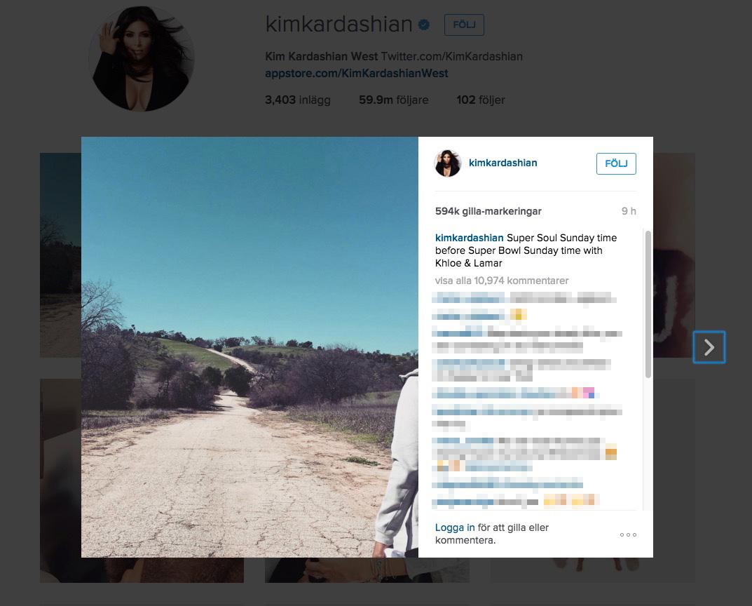 Kim Kardashian la upp en bild från promenaden med syrran Khloé och Lamar, till fansens förtjusning.