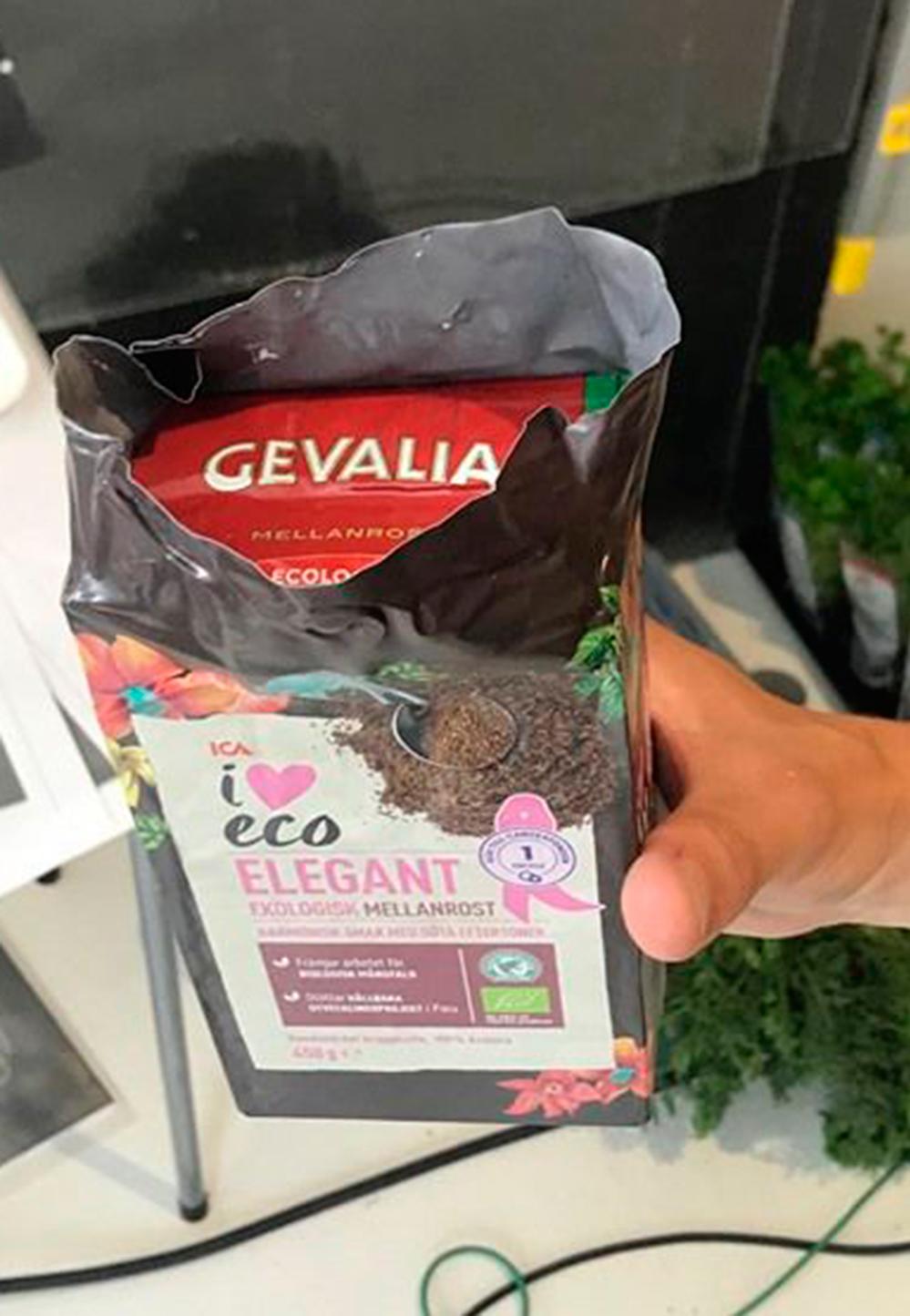 Kaffepaketet från Ica – som innehöll Gevalia. 